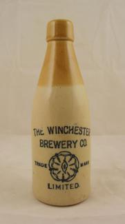 Stoneware mineral water bottle for the Winchester Brewery Co.