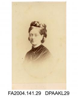 Photograph, vignette, Miss Caroline Nangle, head and shoulders, taken by The London Stereoscopic and Photographic Companyvol 1, page 5 - The Family and Connections