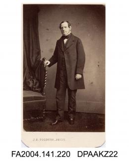 Photograph, Monsieur L d'Aranza, standing by a chair, taken by J E Tourtin of Parisvol 1, page 28 - Witnesses for the Defendants