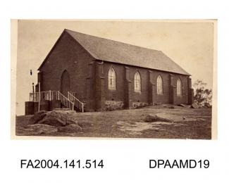 Photograph, the Protestant Church, Wagga Wagga, taken by the American Photographic Company, Melbourne, Australiavol 1, page 62 - Views connected with the Trials.