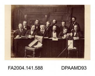 Photograph, the twelve jurymen for the Regina v Castro Trial in the jury box, taken by Herbert Watkins of London
vol 1, page 71