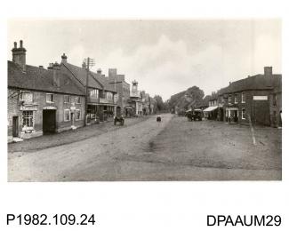 Photograph, black and white, showing the High Street, Botley, Hampshire. 1895-1905