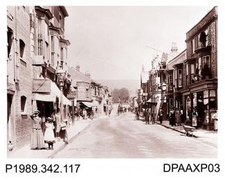 Scanned image, black and white, showing High Street, Cosham, Hampshire
