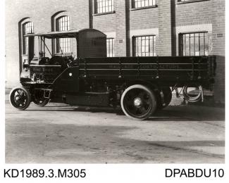 Photograph, black and white, showing a 5 ton steam wagon for Hine Brothers, Gilligham, Dorset, built by Tasker and Co, Waterloo Foundry, Anna Valley, Abbotts Ann, Hampshire