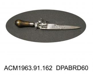 Pistol, 54 bore, and knife, made in Spain, 18th century