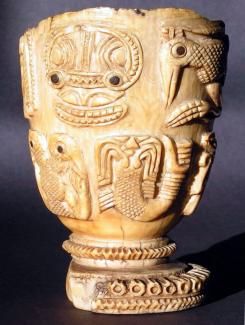 Sitefind, beaker, Yoruba beaker, ivory, from Kingdom of Owo, Nigeria, 16th to 17th century, found Basing House, Old Basing, Hampshire, 1853The existence of this ivory beaker was first recorded in 1853. It was found in fields close to Basing House and ,