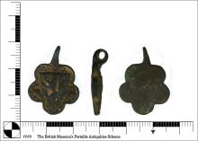 A medieval copper alloy horse harness pendant 